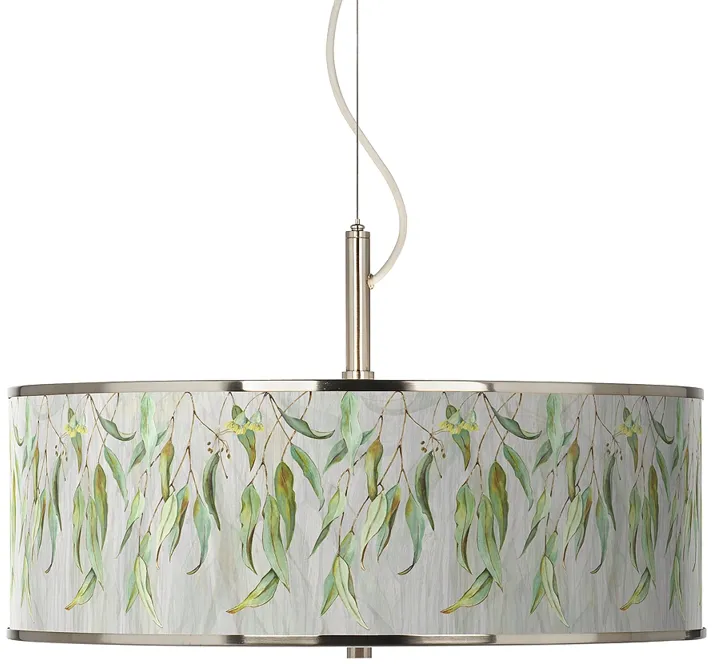 Eucalyptus Giclee Glow 20" Wide Pendant Light