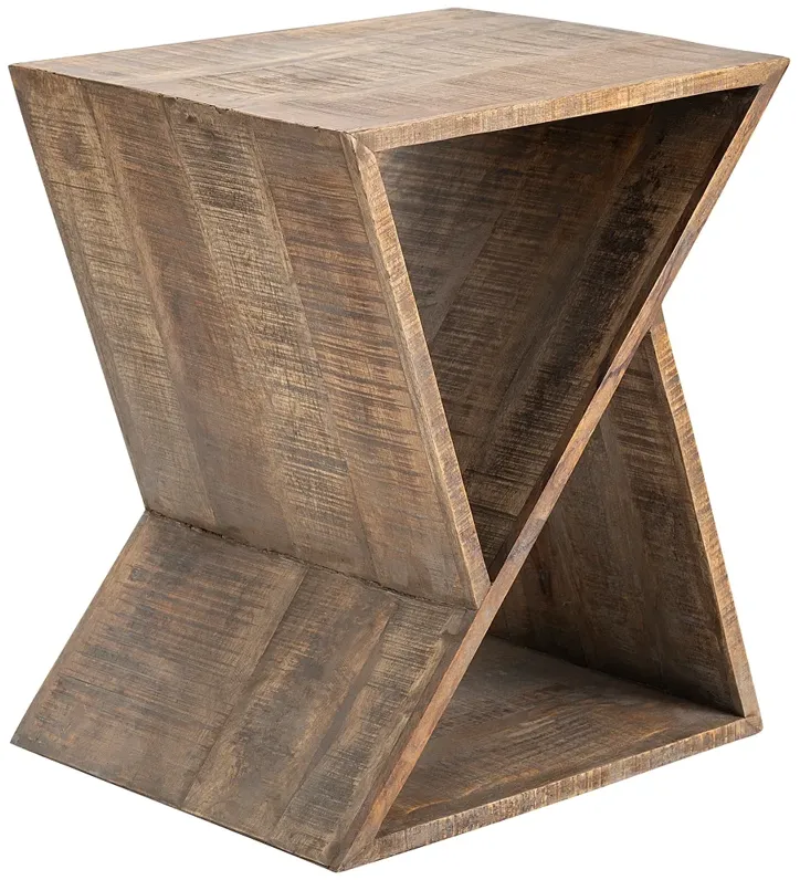 Bengal Manor 22" Wide Mango Wood Triangular Angled End Table