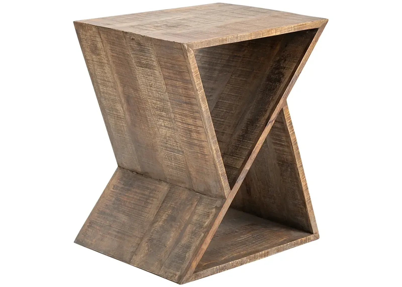 Bengal Manor 22" Wide Mango Wood Triangular Angled End Table