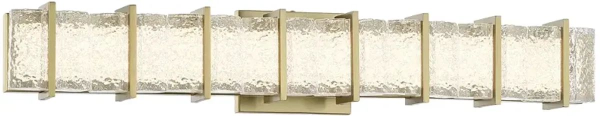 Minka Lavery Sevryn LED 27.48-in Soft Brass Vanity Light with Glass Shade