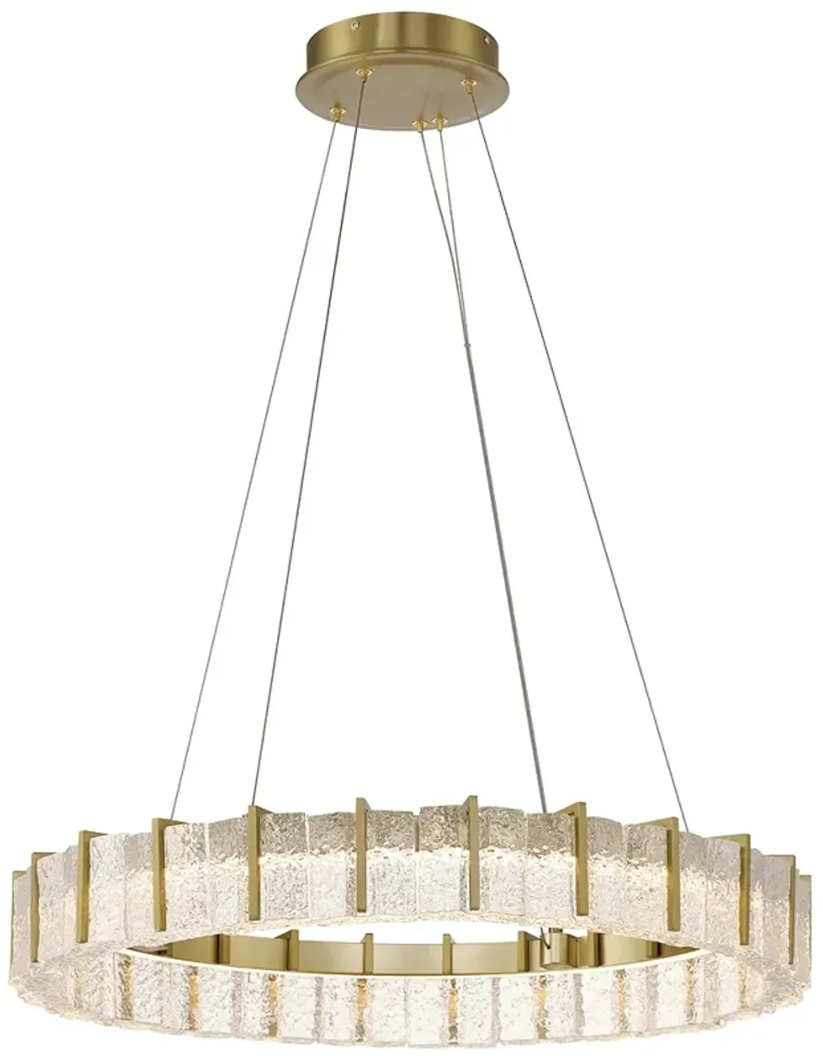 Minka Lavery Sevryn LED 27.55-in Soft Brass Ring Pendant with Glass Shade