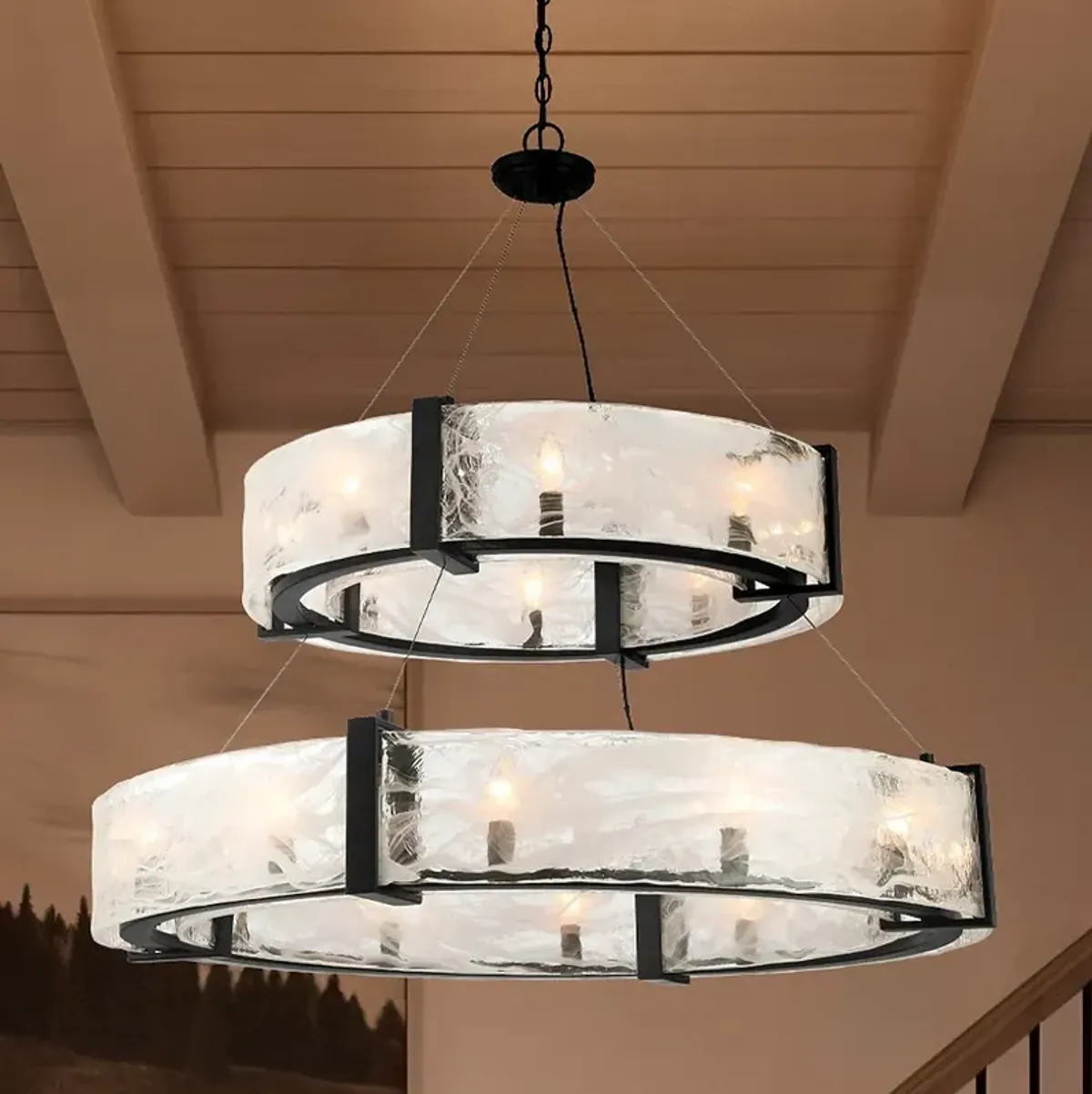 Cloud Break 39 3/4" Wide Coal Black 20-Light Pendant