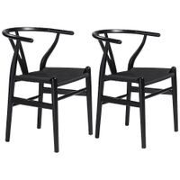 Evelina Black Wood Side Chairs Set of 2