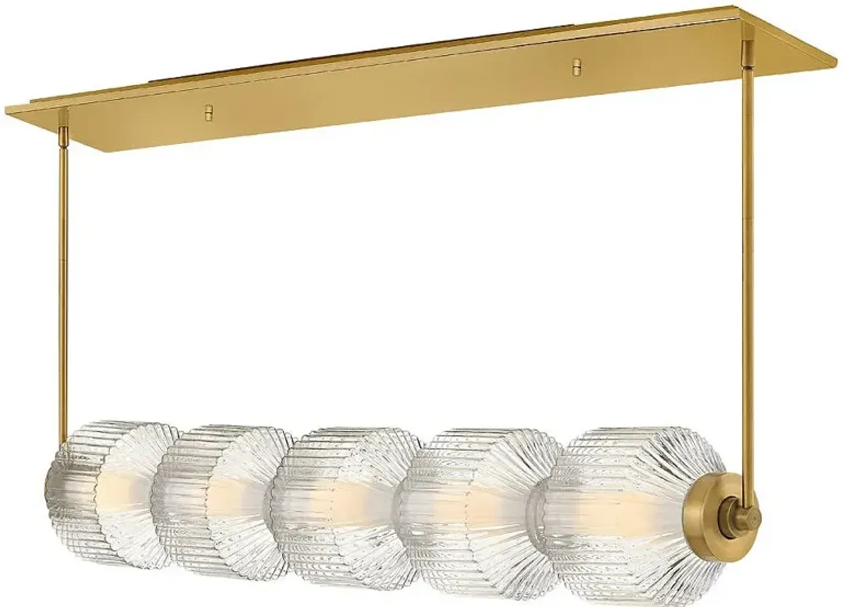 Hinkley - Chandelier Reign Five Light LED Linear- Lacquered Brass