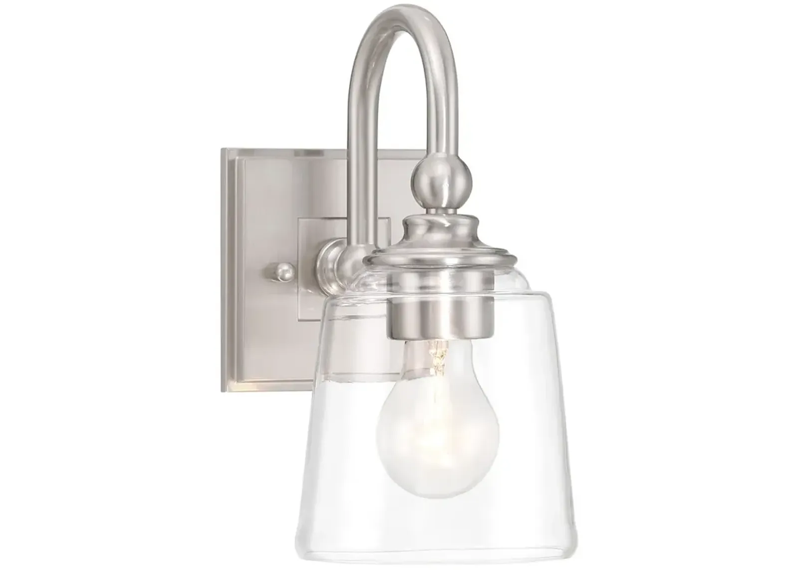 Minka Lavery Antonia 1-Light 5.5-in Brushed Nickel Wall Sconce with Shade