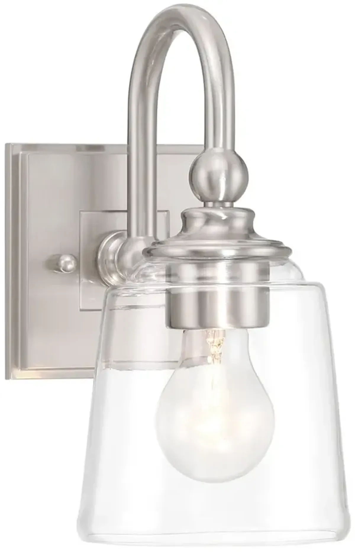 Minka Lavery Antonia 1-Light 5.5-in Brushed Nickel Wall Sconce with Shade