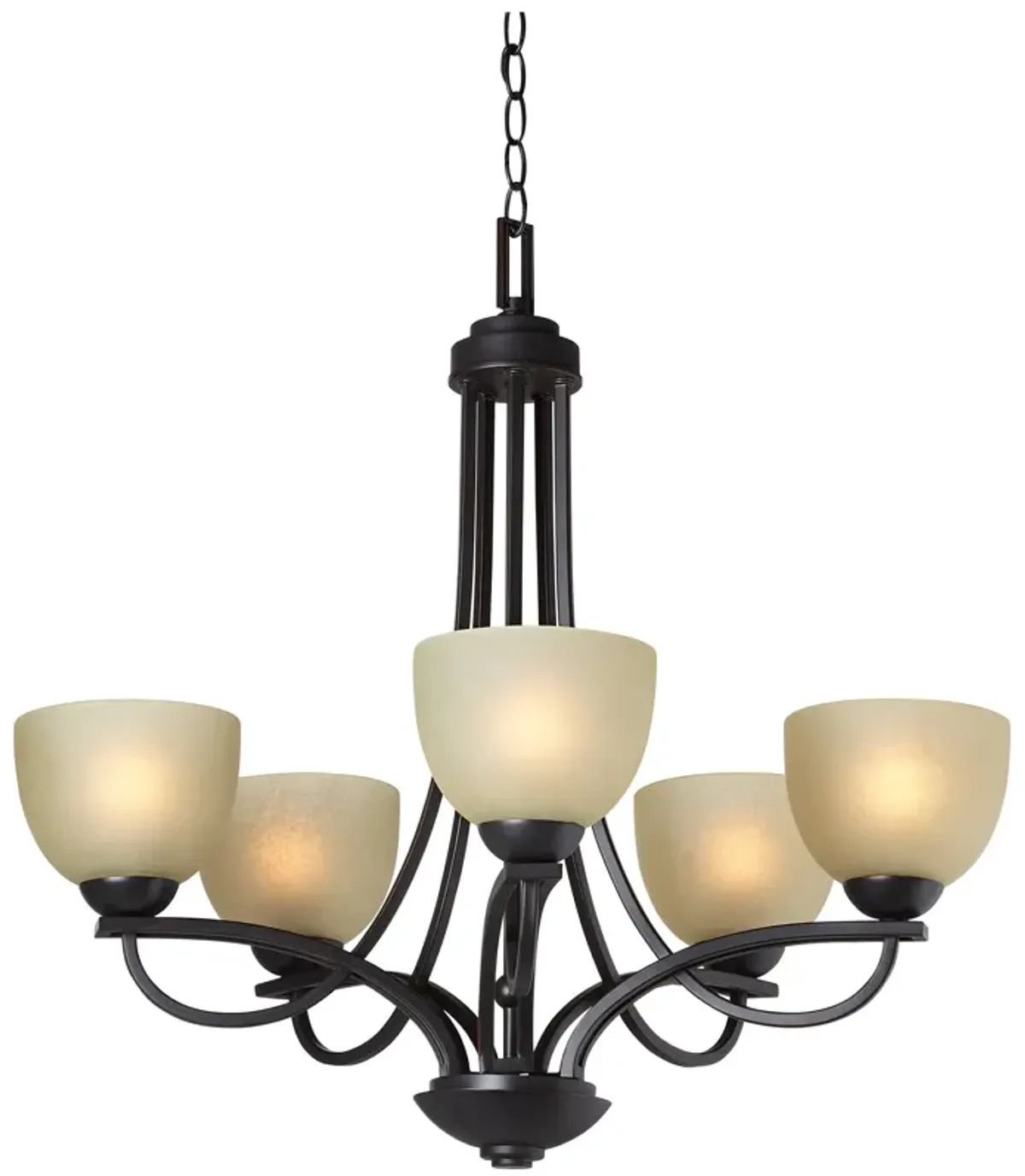 Franklin Iron Works Bennington 26" Italian Bronze 5-Light Chandelier