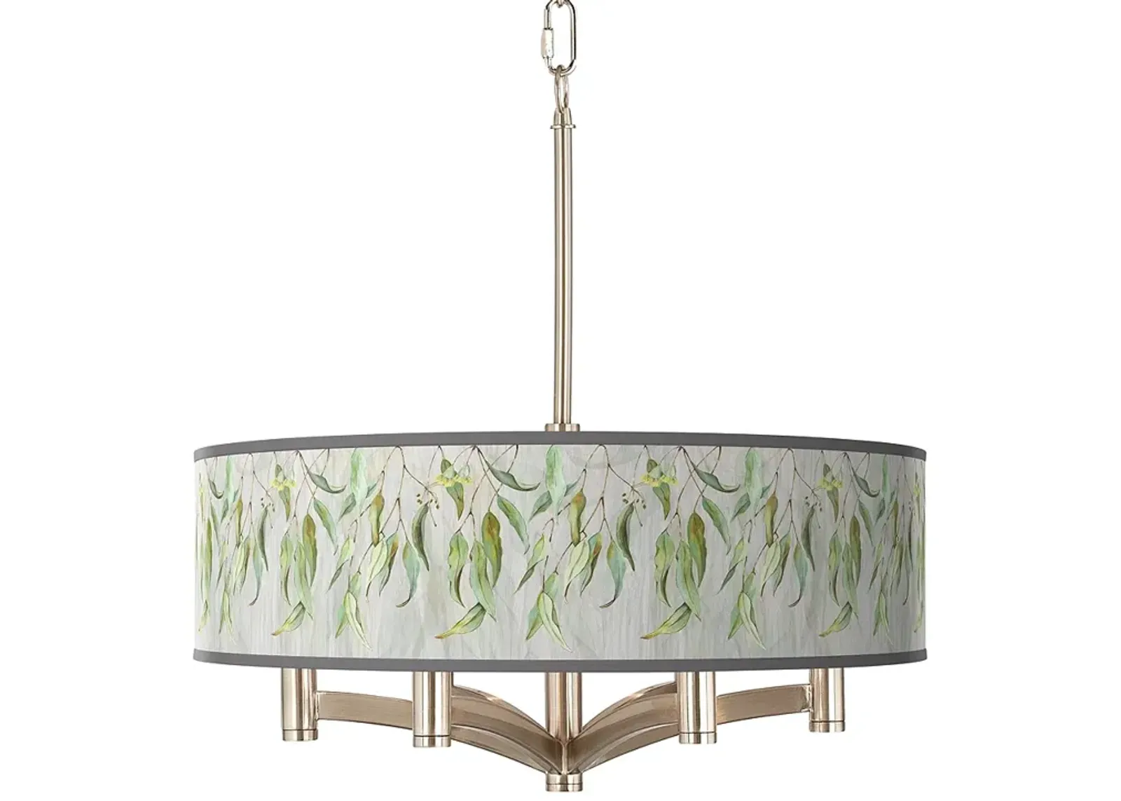 Eucalyptus Ava 6-Light Nickel Pendant Chandelier