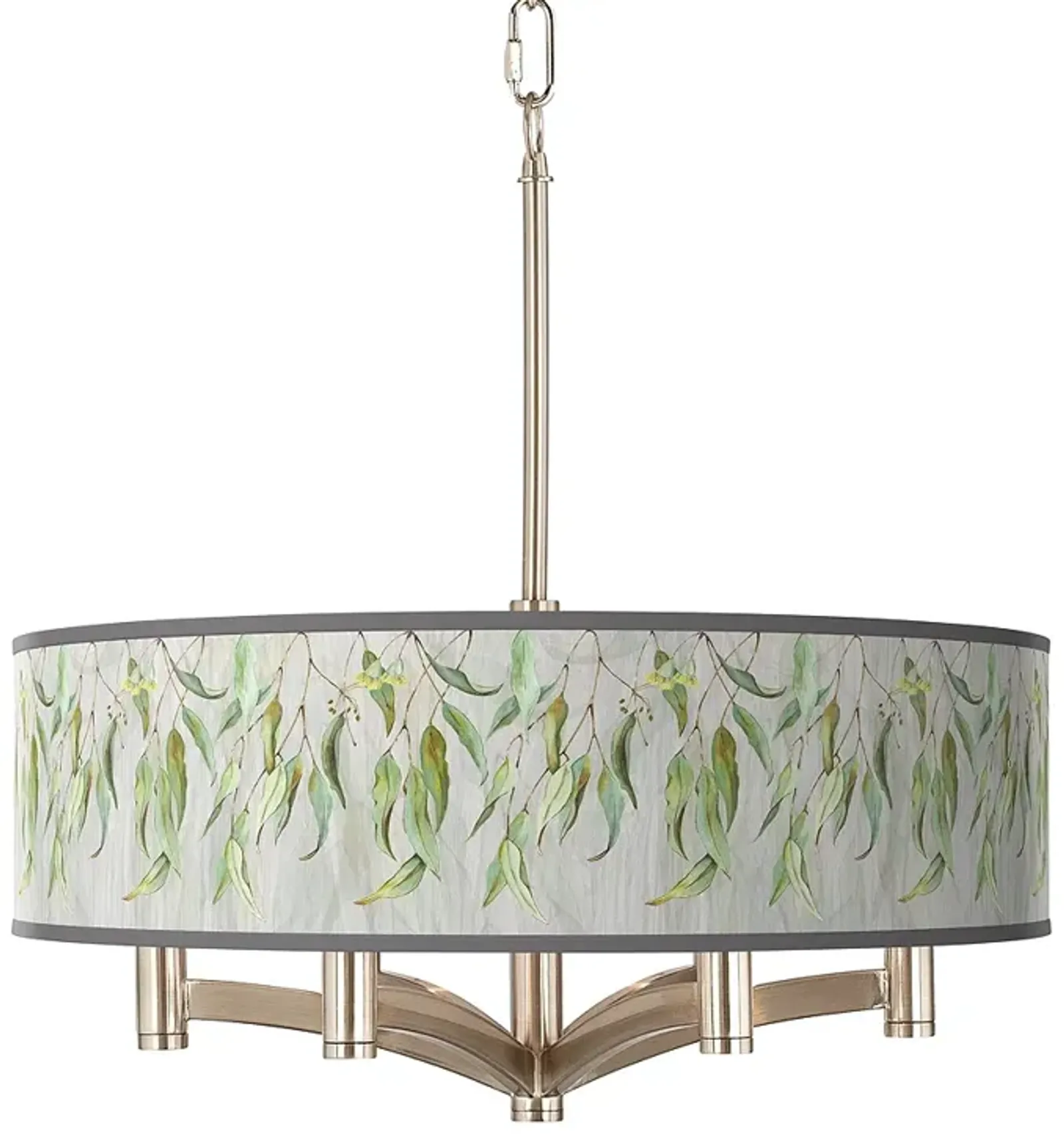 Eucalyptus Ava 6-Light Nickel Pendant Chandelier