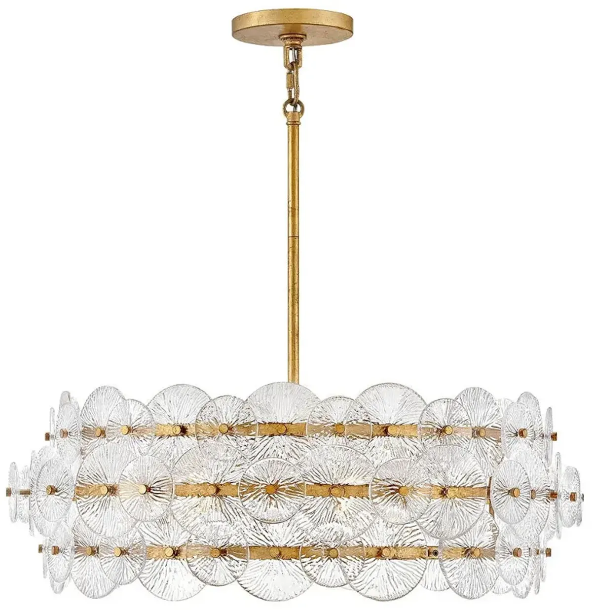 Hinkley Rene 30 1/2"W Distressed Brass 6-Light Chandelier