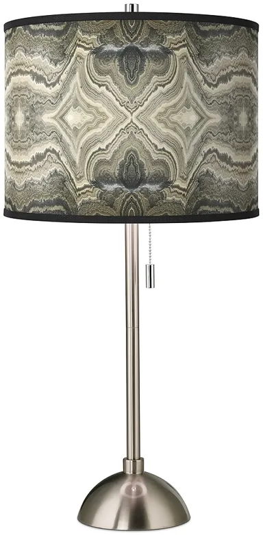 Giclee Glow Sprouting Marble Shade 28" Brushed Nickel Table Lamp