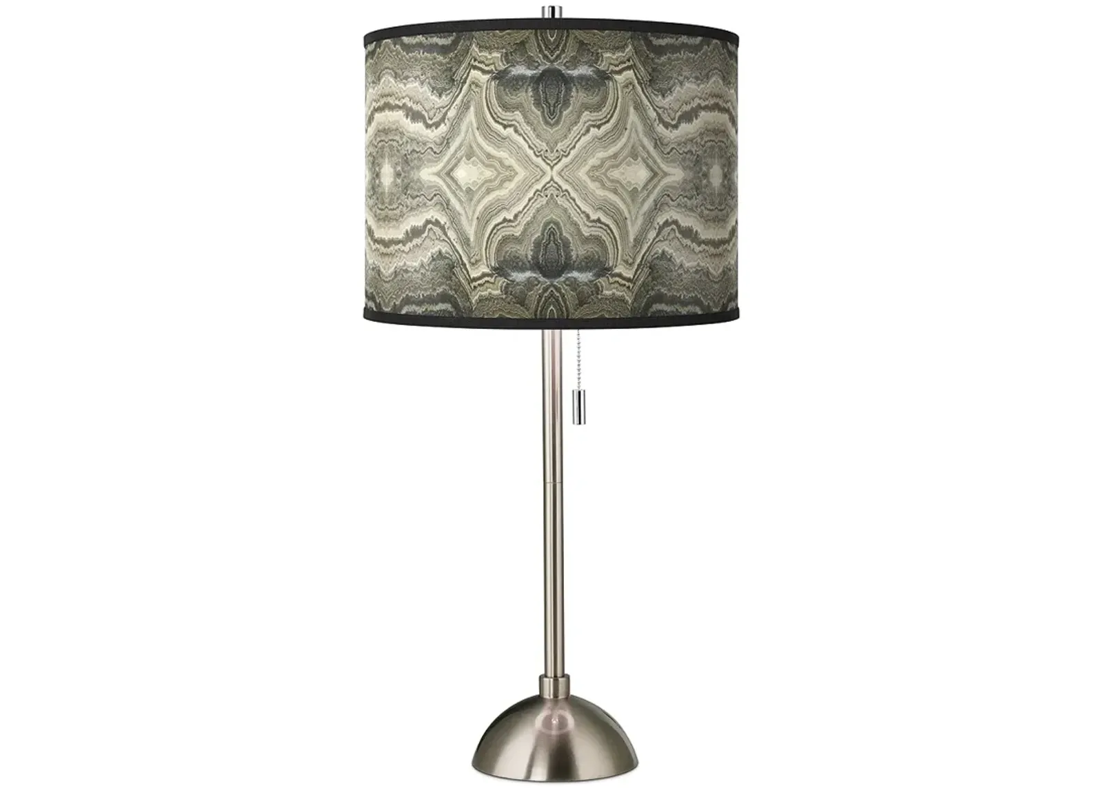 Giclee Glow Sprouting Marble Shade 28" Brushed Nickel Table Lamp