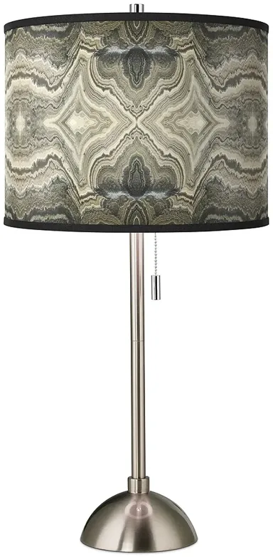 Giclee Glow Sprouting Marble Shade 28" Brushed Nickel Table Lamp