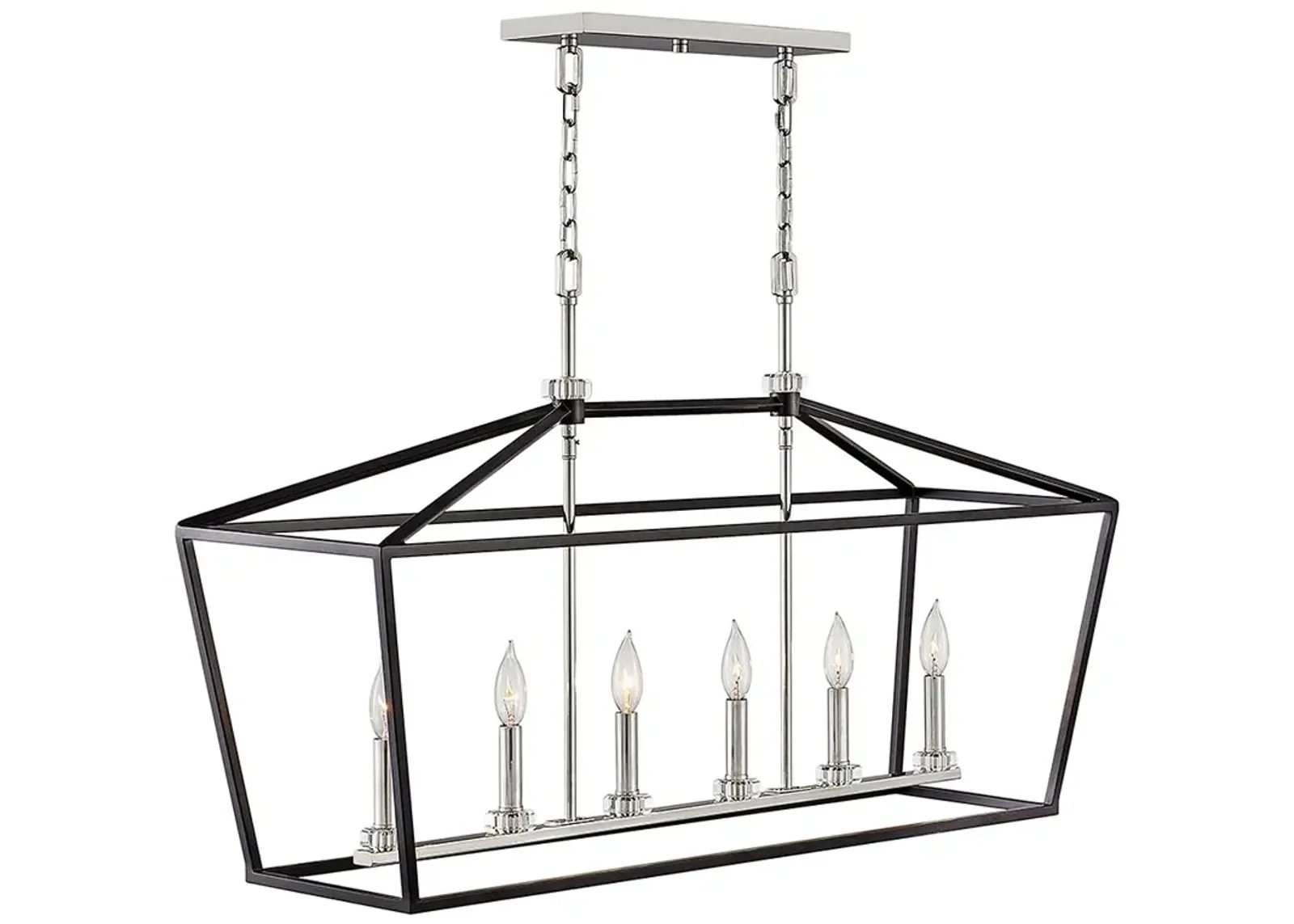 Hinkley Stinson 42" Wide Black Open Frame Linear Island Chandelier