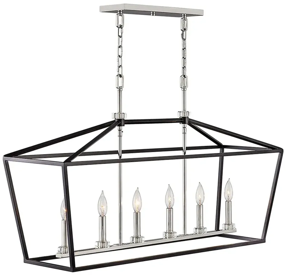 Hinkley Stinson 42" Wide Black Open Frame Linear Island Chandelier