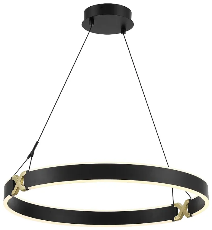 George Kovacs Recovery X LED Coal and Satin Brass Pendant