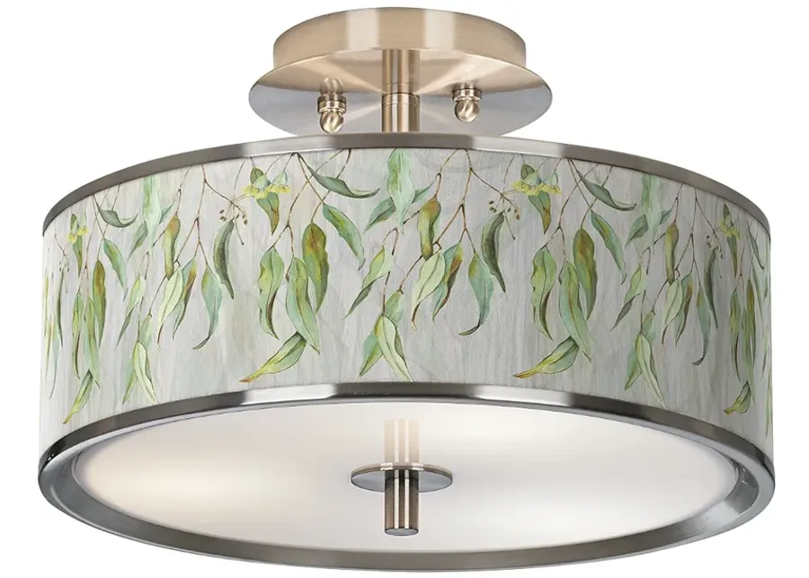 Eucalyptus Giclee Glow 14" Wide Ceiling Light