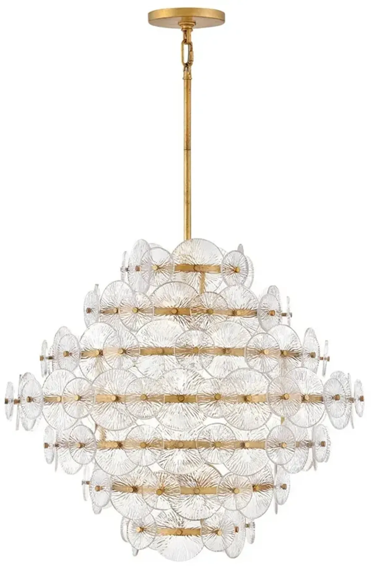 Hinkley - Chandelier Rene Medium Single Tier Pendant- Distressed Brass