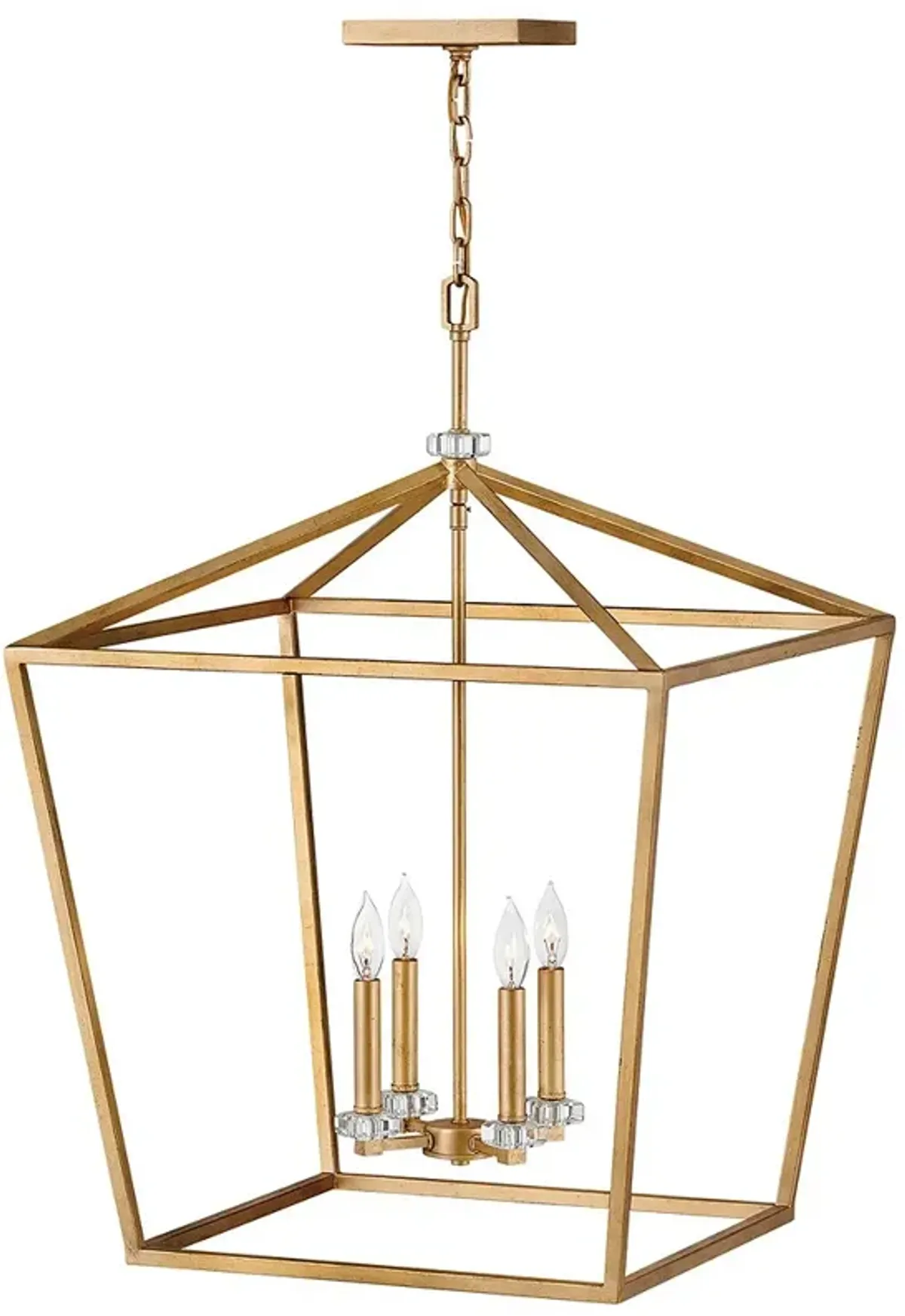 Hinkley Stinson 22" Wide Distressed Brass 4-Light Chandelier