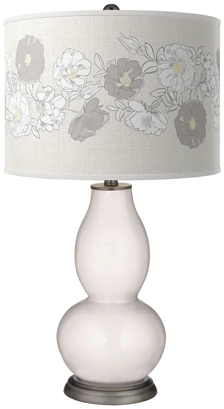 Color Plus Double Gourd 29 1/2" White Rose Smart White Table Lamp