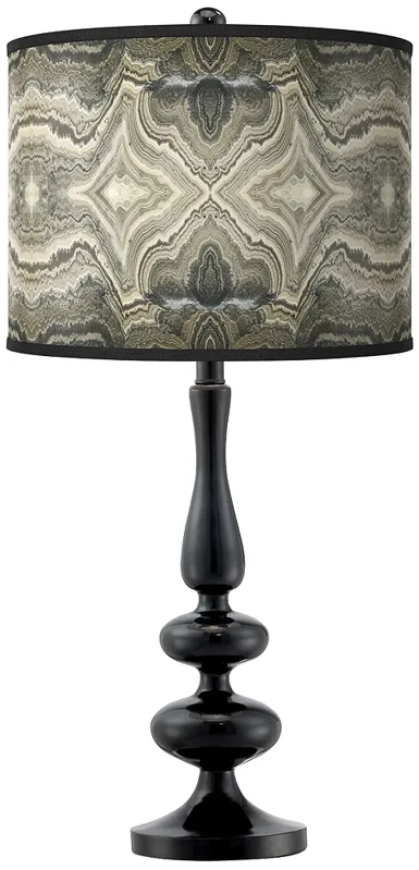 Giclee Glow Paley 29" Sprouting Marble Shade Black Table Lamp