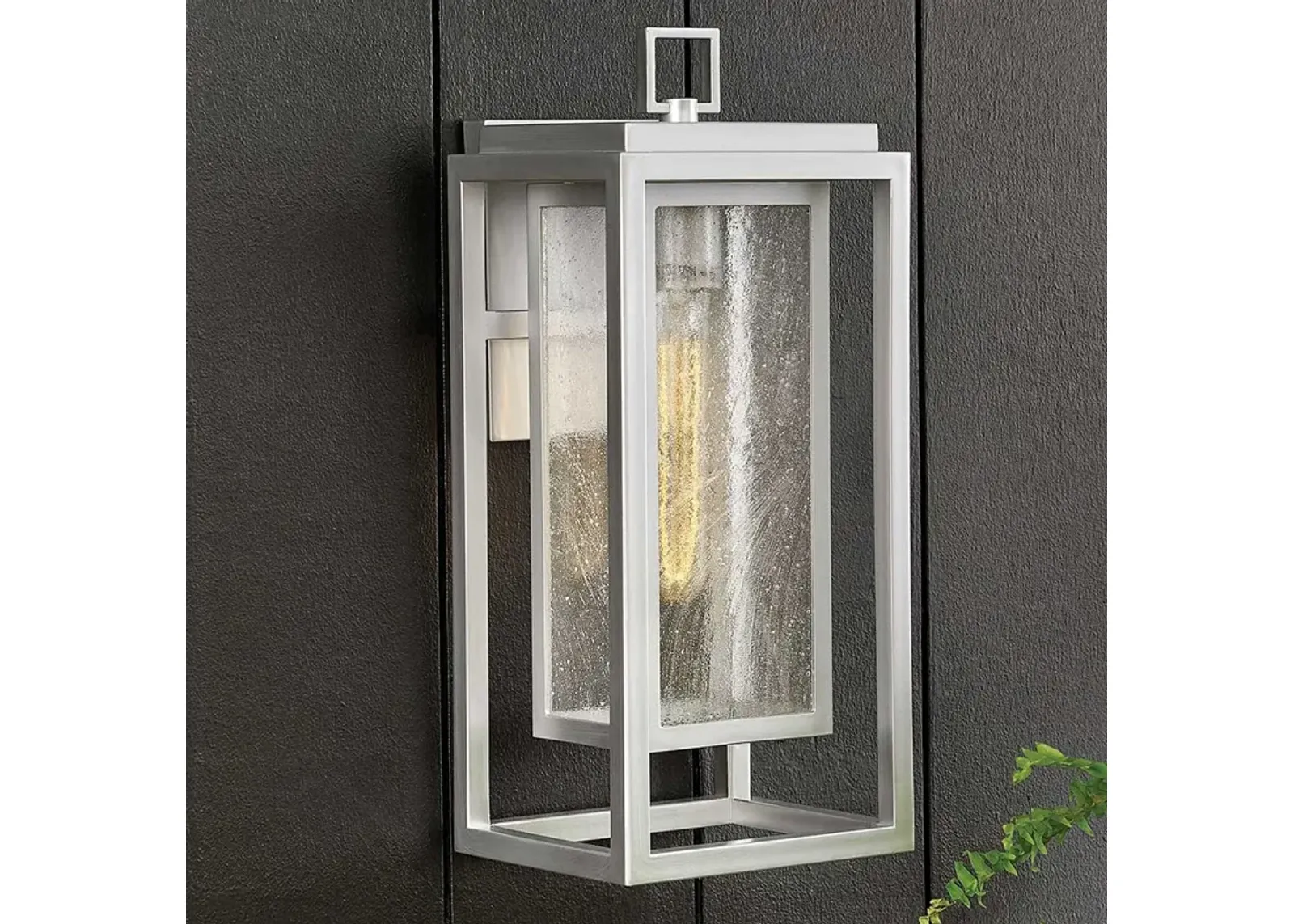 Republic 16"H Satin Nickel LED Outdoor Lantern Wall Light