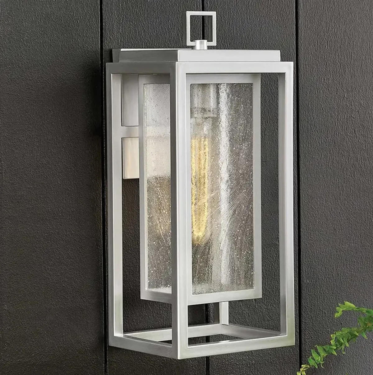 Republic 16"H Satin Nickel LED Outdoor Lantern Wall Light