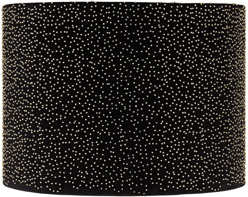 Scatter Beading Gold and Black Drum Shade 15x15x11 (Spider)
