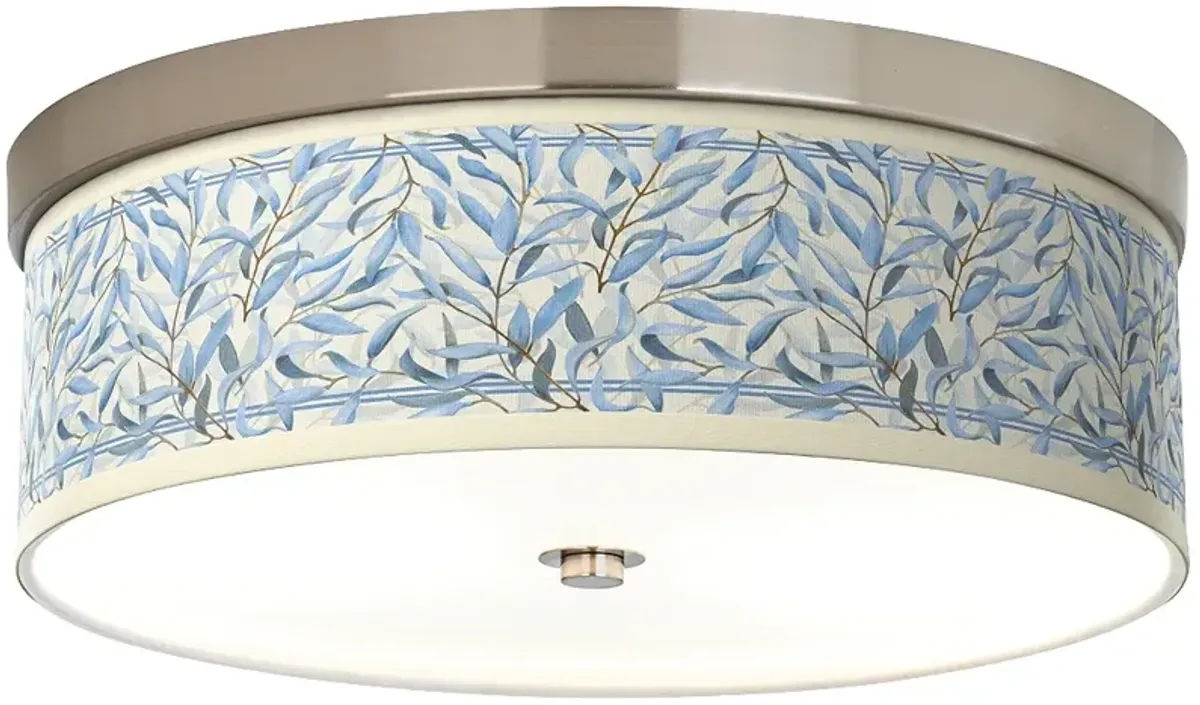 Giclee Gallery Liz 14" Wide Amity Blue Floral Shade Ceiling Light