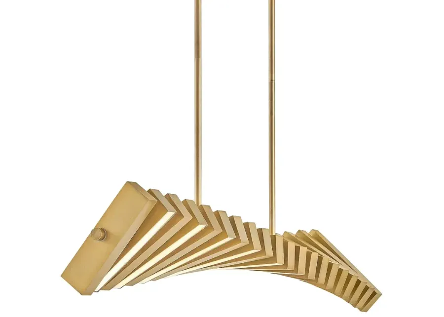 Hinkley - Chandelier Stitch LED Linear- Lacquered Brass