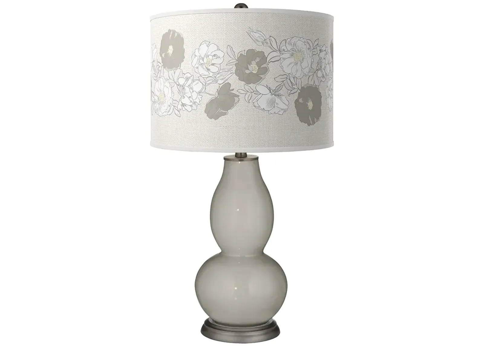 Color Plus Double Gourd 29 1/2" Rose Bouquet Requisite Gray Table Lamp