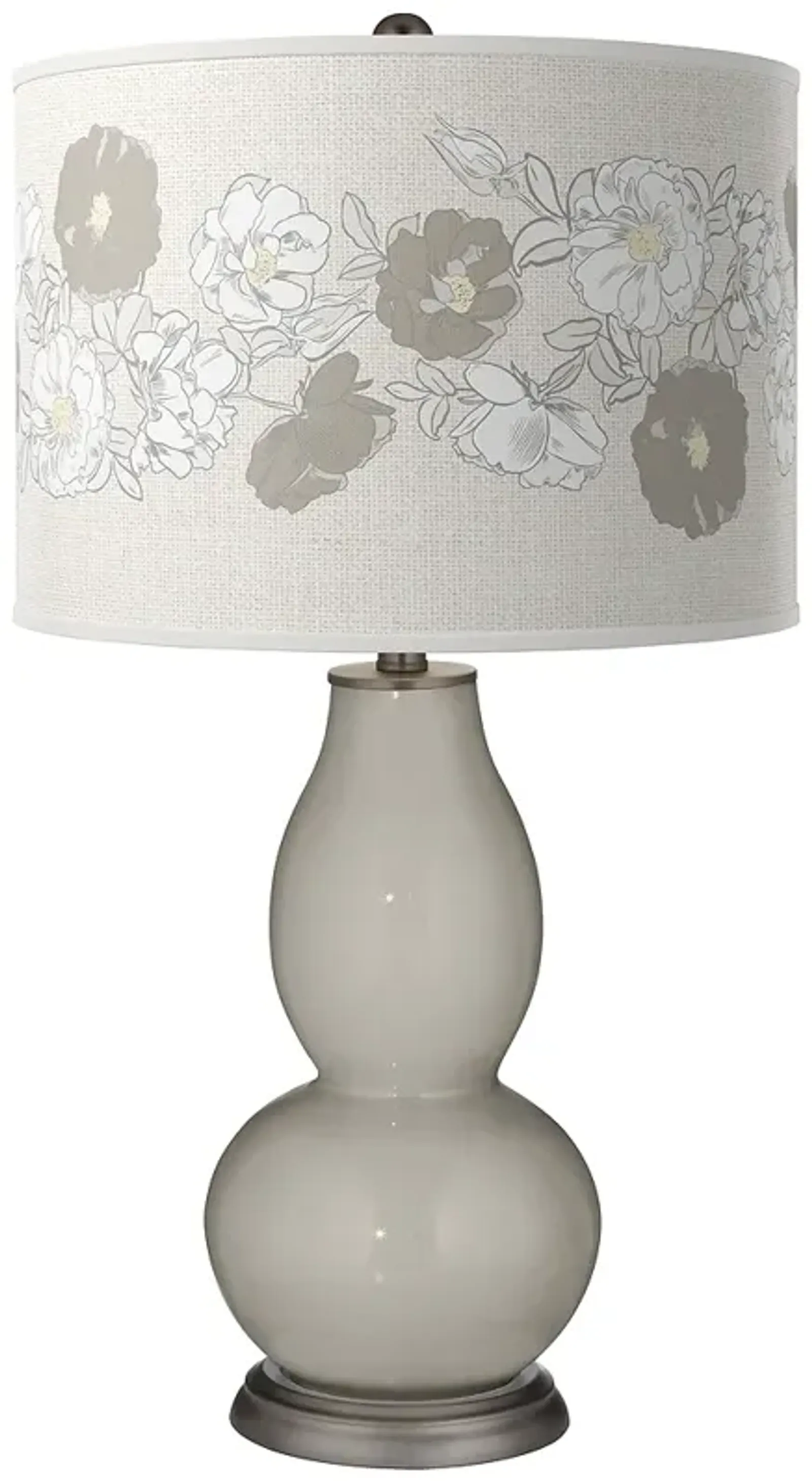 Color Plus Double Gourd 29 1/2" Rose Bouquet Requisite Gray Table Lamp