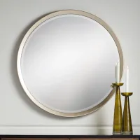 Le'Maille Shiny Soft Gold 32" Round Wall Mirror