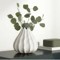 Gilroy 9" High Matte White Organic Pod Decorative Vase