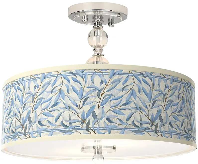 Giclee Gallery Amity 16" Wide Chrome Semi-Flush Ceiling Light