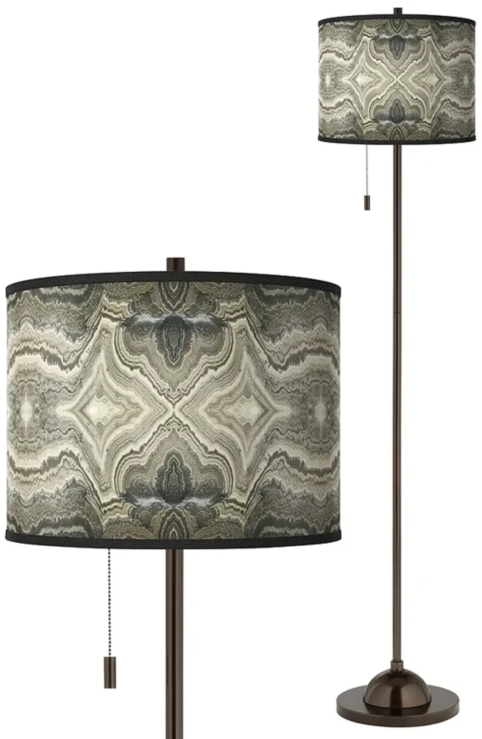 Sprouting Marble Giclee Glow Bronze Club Floor Lamp