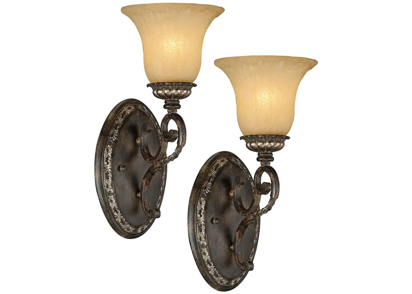 San Marino Bronze and Gold 14 1/2" High Wall Sconce Set of 2