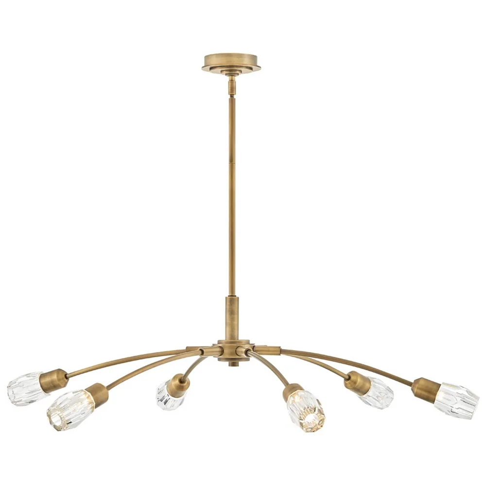 FREDRICK RAMOND CHANDELIER ATERA Large Single Tier Heritage Brass