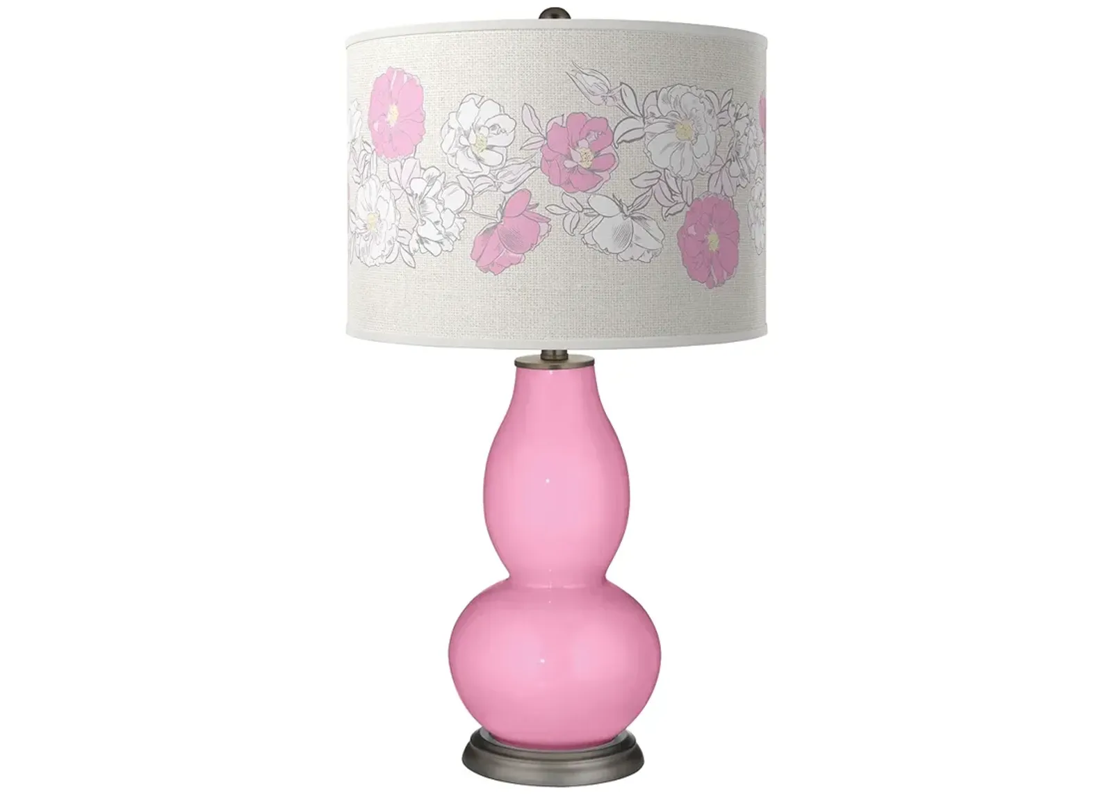 Color Plus Double Gourd 29 1/2" Rose Bouquet Candy Pink Table Lamp