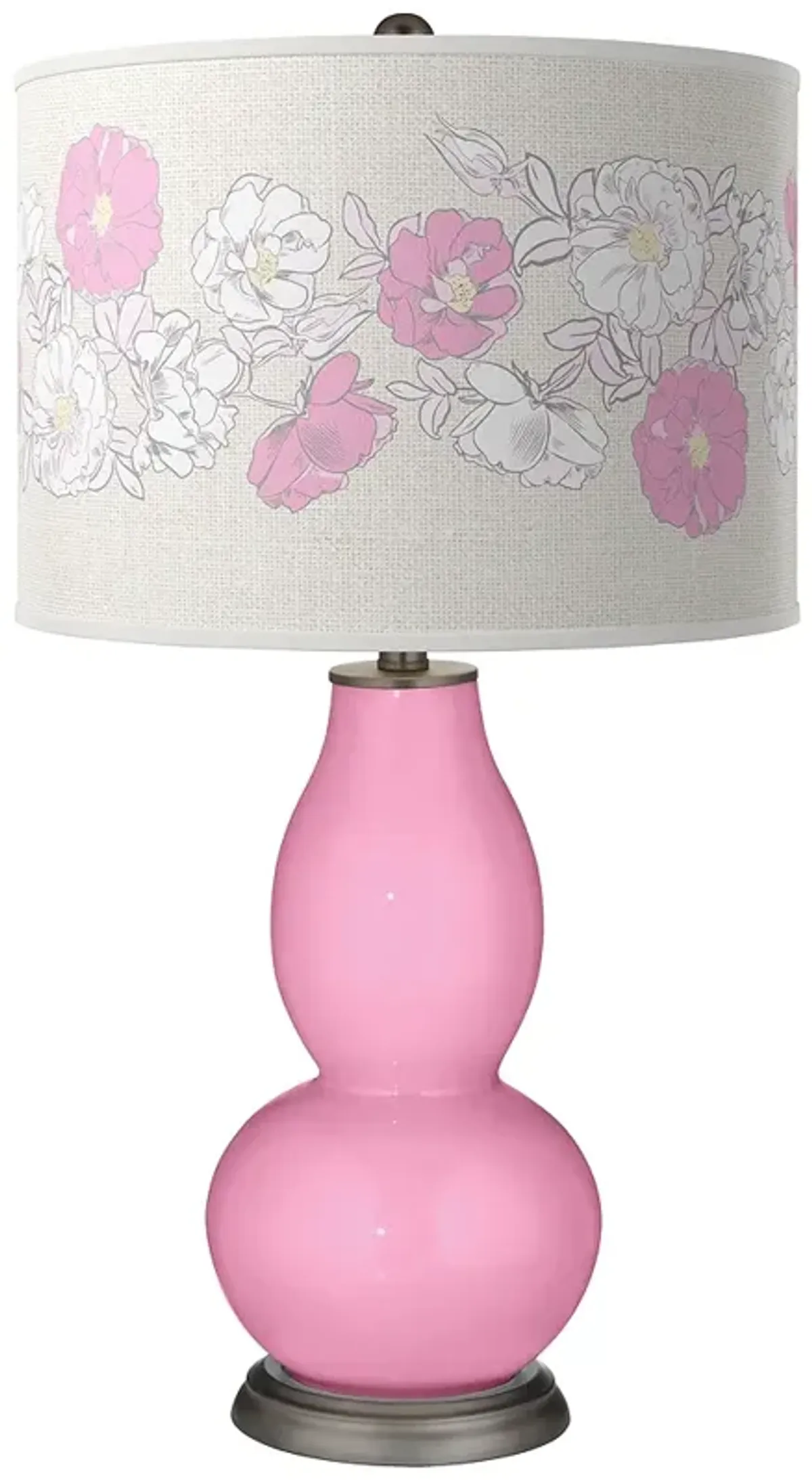 Color Plus Double Gourd 29 1/2" Rose Bouquet Candy Pink Table Lamp