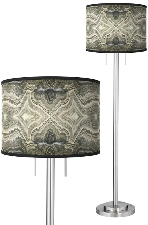 Sprouting Marble Giclee Brushed Nickel Garth Floor Lamp