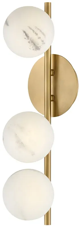 Fredrick Ramond Selene 21" White Glass Lacquered Brass Wall Sconce