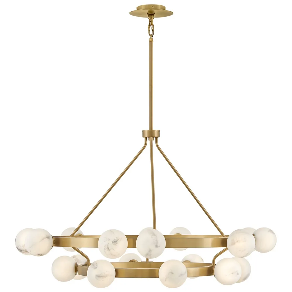 FREDRICK RAMOND CHANDELIER SELENE Large Multi Tier Lacquered Brass