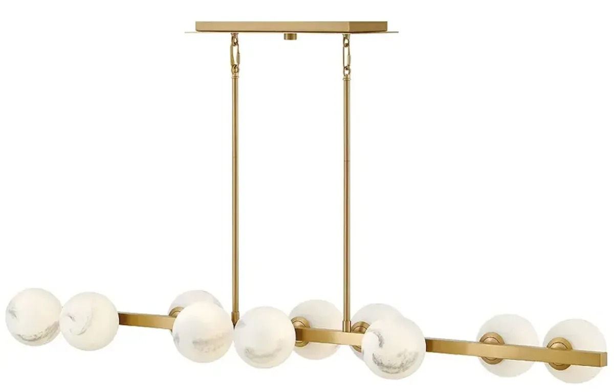 FREDRICK RAMOND CHANDELIER SELENE Large Ten Light Linear Lacquered Brass