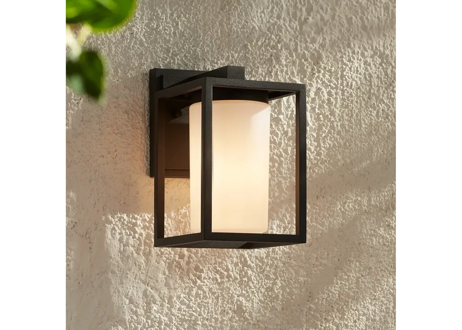 John Timberland Kennedy 9 1/4" High Sand Black Outdoor Wall Light