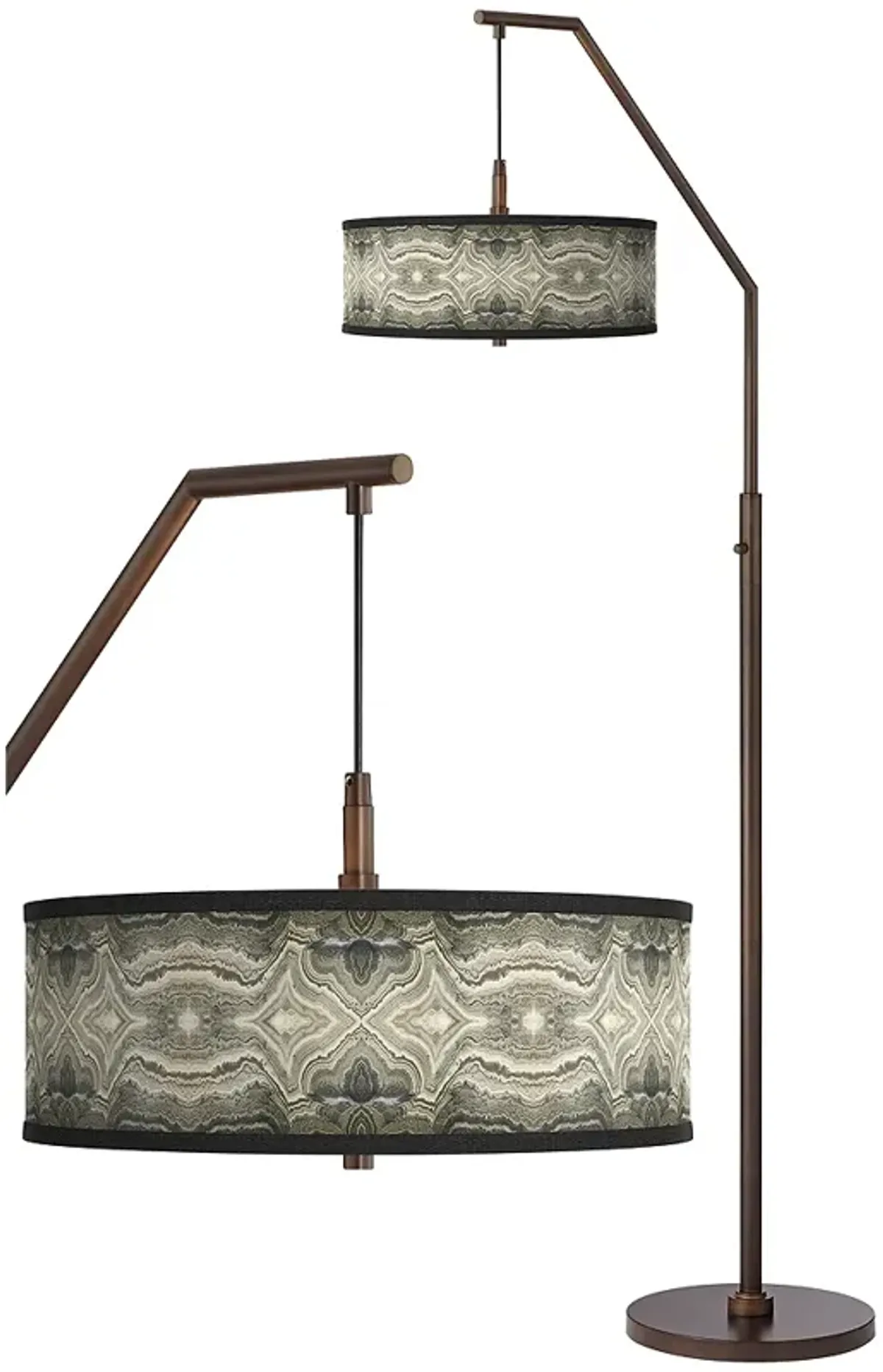 Sprouting Marble Bronze Downbridge Arc Floor Lamp