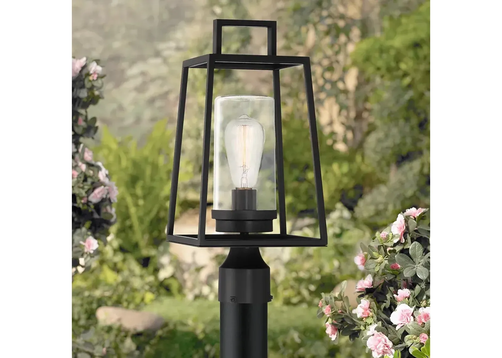 Possini Euro Jersey 17 1/2" Matte Black Outdoor Post Light