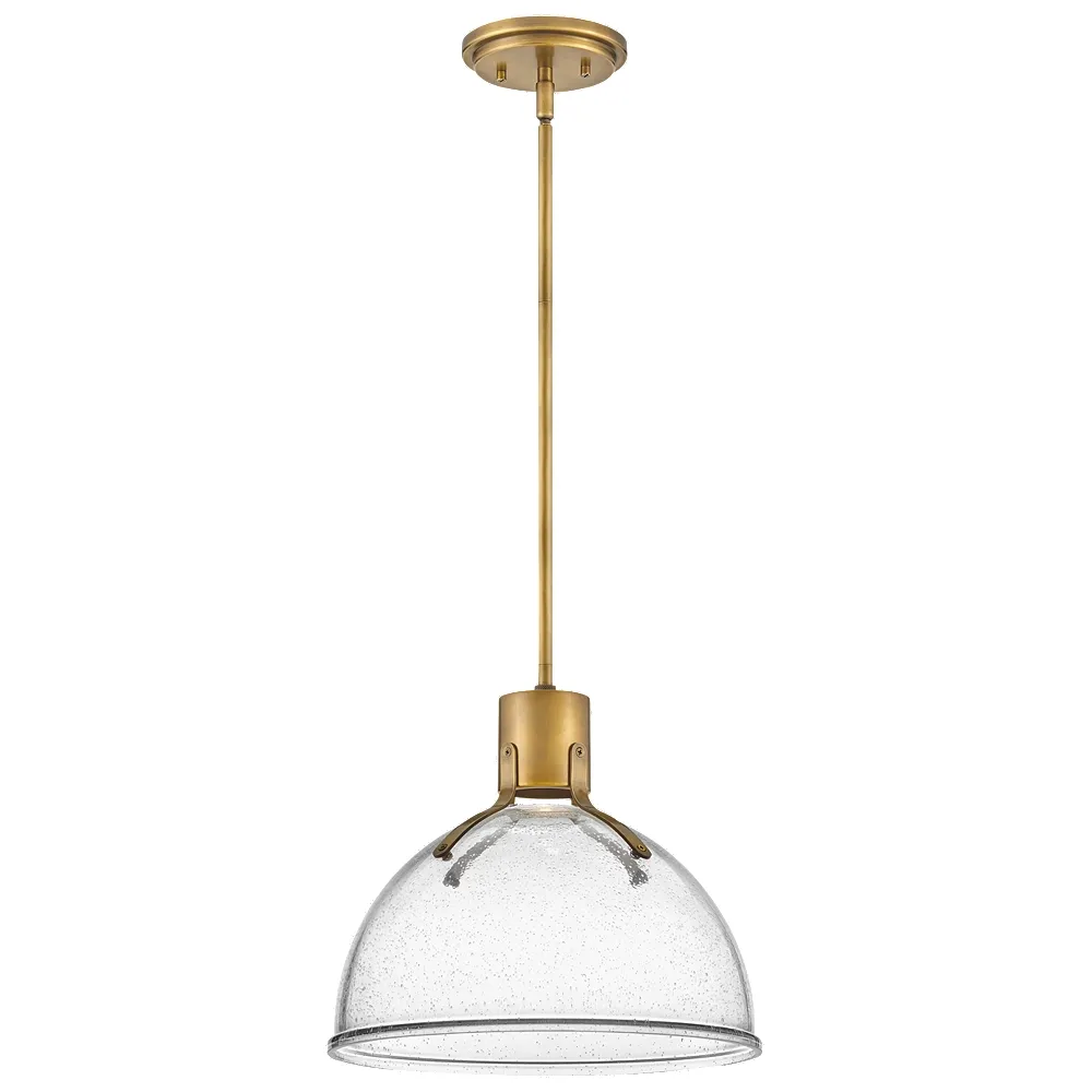 Pendant Argo-Small Pendant-Heritage Brass With Clear Seedy Glass