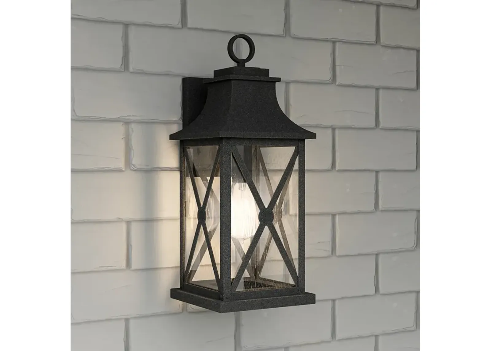 Quoizel Ellerbee 18" High Mottled Black Outdoor Wall Light