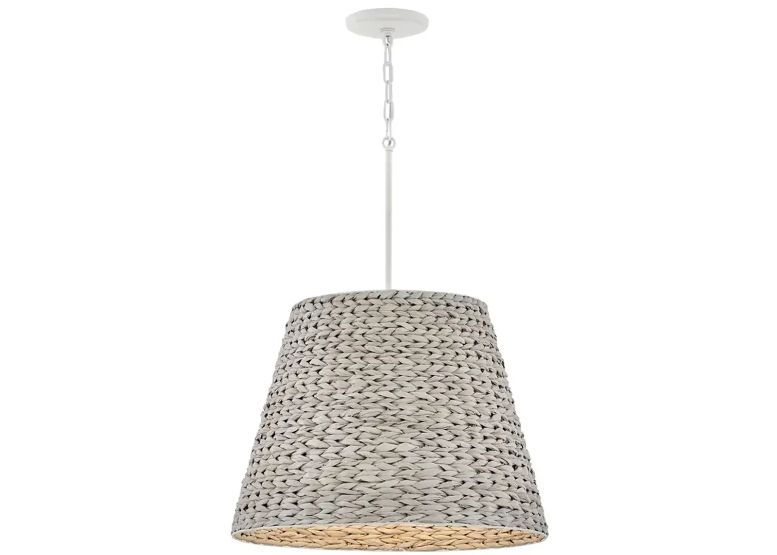 Hinkley Seabrook 24" Wide White Seagrass Shade Pendant Chandelier